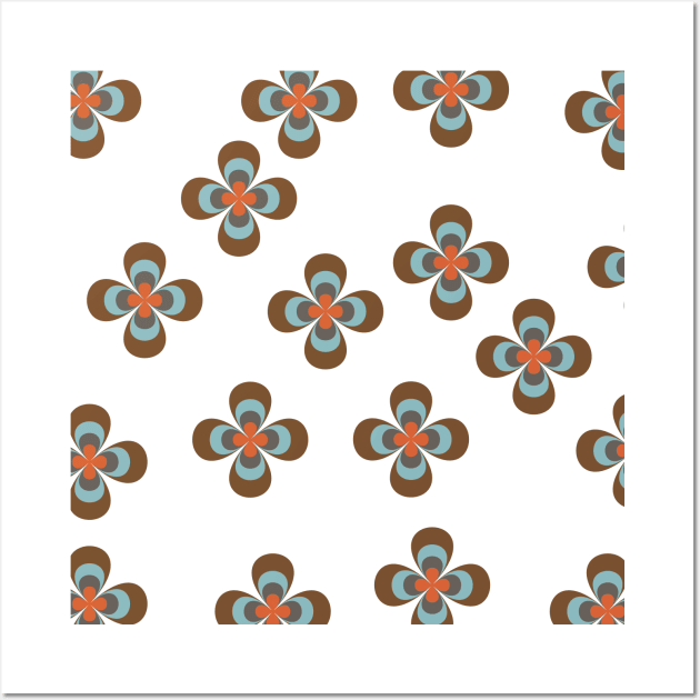 Mid Century Modern Flower Pattern Wall Art by Lisa Williams Design